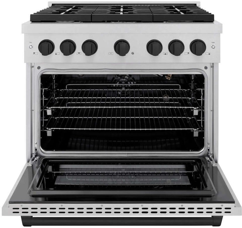 Zline SGRSZ36MB Autograph Edition 36 in. 5.2 cu. ft. 6 Burner Gas ...