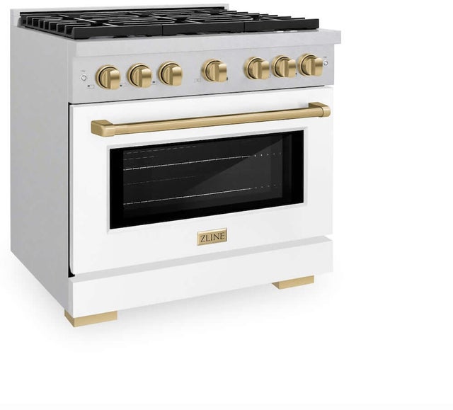 Zline SGRSZWM36CB Autograph Edition 36 in. 5.2 cu. ft. 6 Burner Gas ...