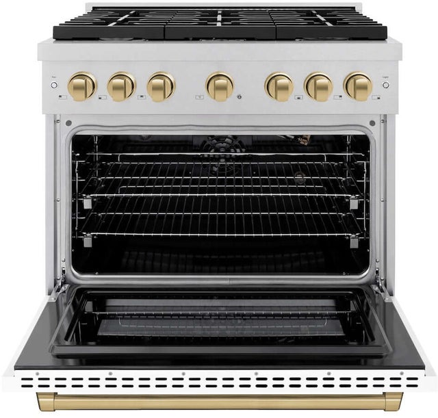 Zline SGRSZWM36CB Autograph Edition 36 in. 5.2 cu. ft. 6 Burner Gas ...