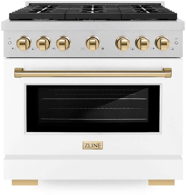 Zline SGRSZWM36G Autograph Edition 36 in. 5.2 cu. ft. 6 Burner Gas ...