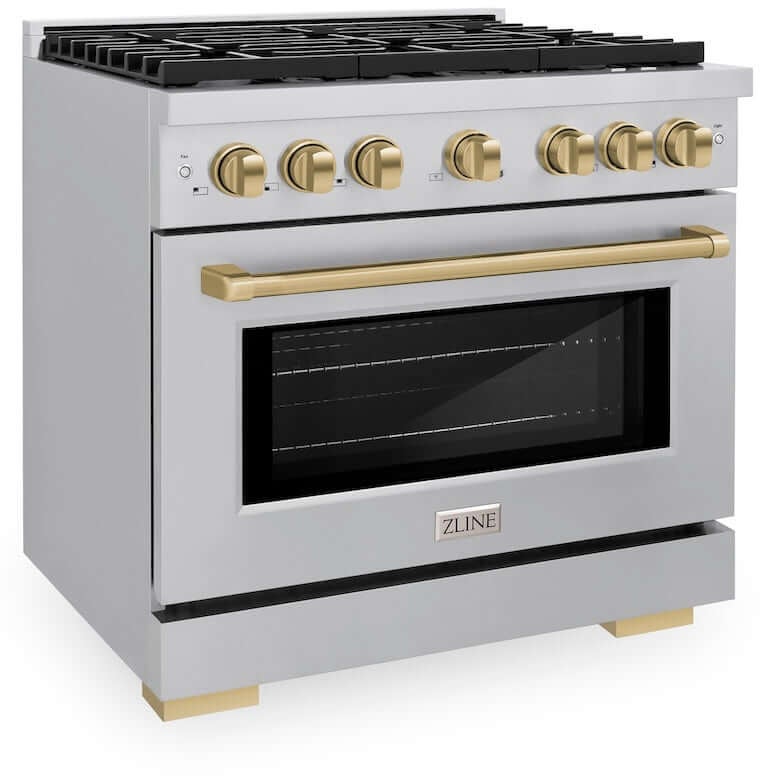 Zline SGRZ36CB Autograph Edition 36 in. 5.2 cu. ft. 6 Burner Gas ...