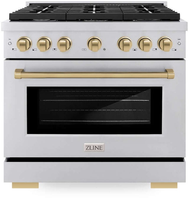 Zline SGRZ36CB Autograph Edition 36 in. 5.2 cu. ft. 6 Burner Gas ...