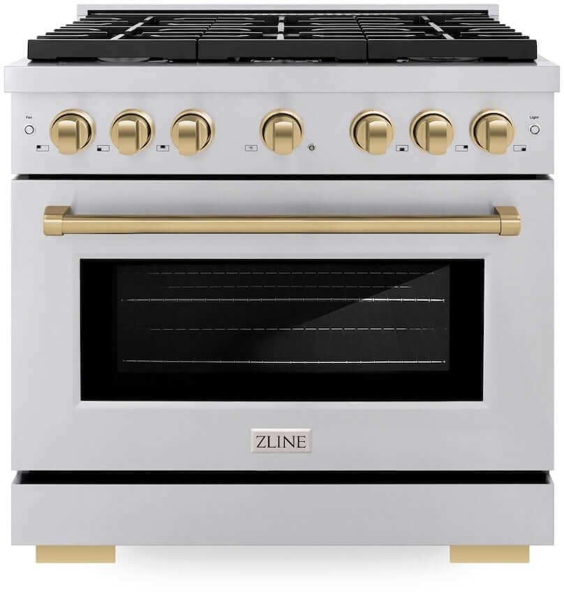 Zline SGRZ36CB Autograph Edition 36 in. 5.2 cu. ft. 6 Burner Gas ...