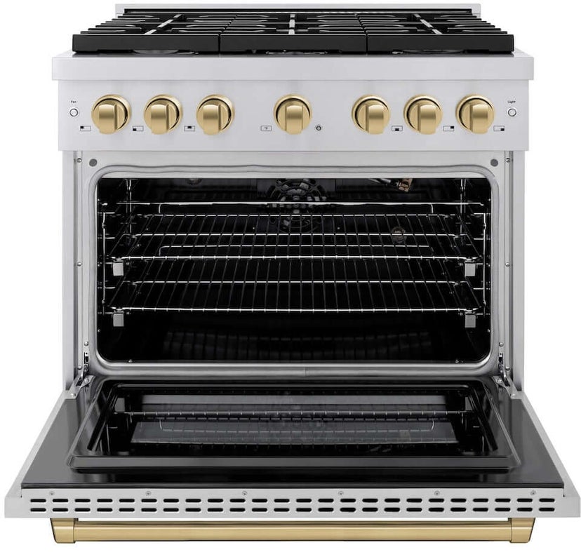 Zline SGRZ36CB Autograph Edition 36 in. 5.2 cu. ft. 6 Burner Gas ...