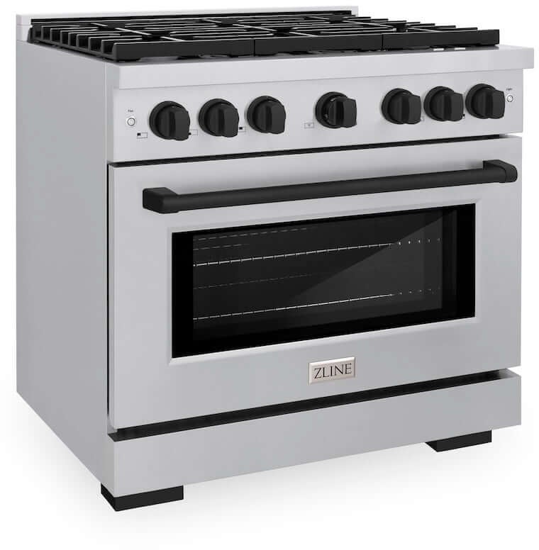 Zline SGRZ36MB Autograph Edition 36 in. 5.2 cu. ft. 6 Burner Gas ...