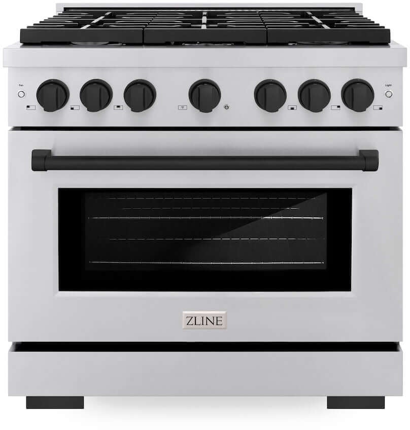 Zline SGRZ36MB Autograph Edition 36 in. 5.2 cu. ft. 6 Burner Gas ...