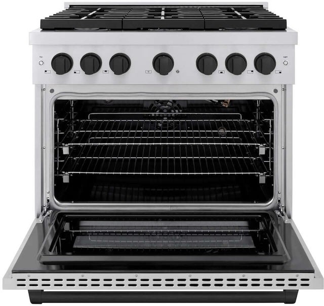 Zline SGRZ36MB Autograph Edition 36 in. 5.2 cu. ft. 6 Burner Gas ...