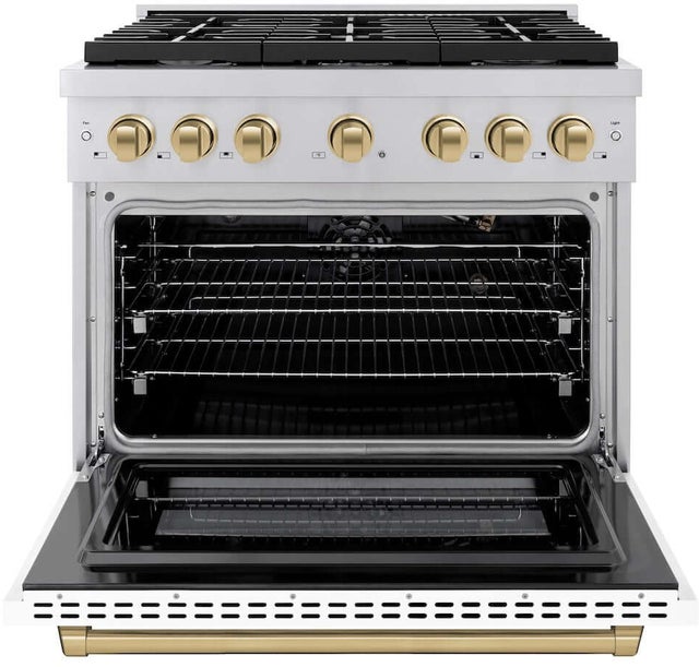 Zline SGRZWM36CB Autograph Edition 36 in. 5.2 cu. ft. 6 Burner Gas ...