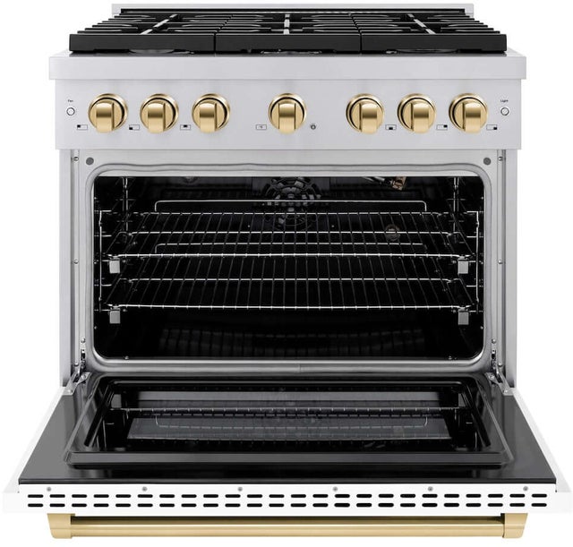 Zline SGRZWM36G Autograph Edition 36 in. 5.2 cu. ft. 6 Burner Gas ...