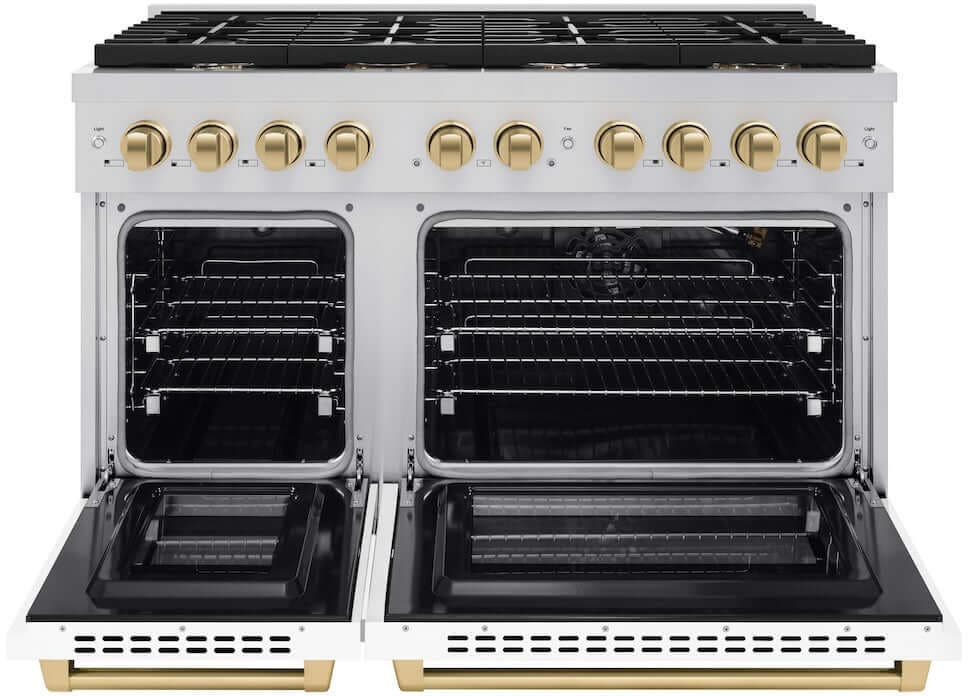 Zline SGRZWM48CB Stainless Steel With White Matte Doors And Champag...