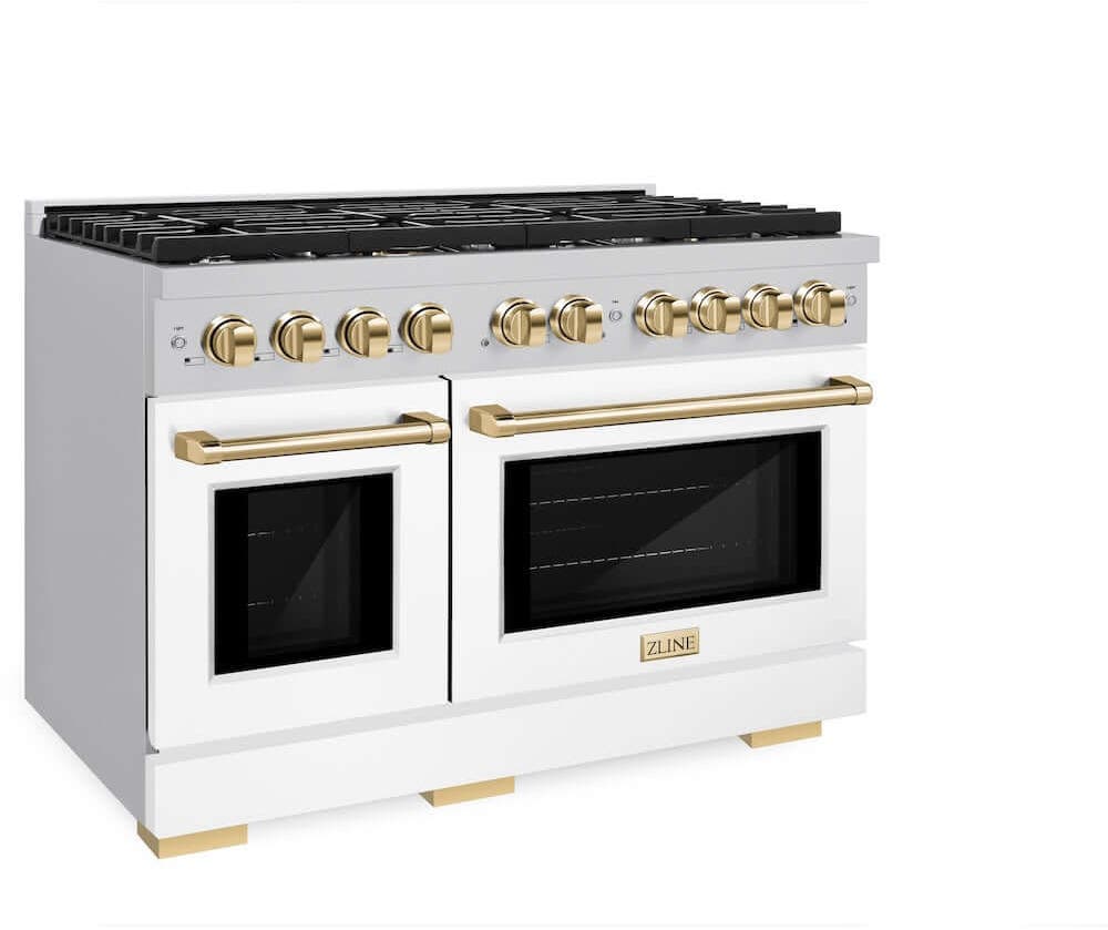 Zline SGRZWM48G Stainless Steel With White Matte Doors And Polishe...