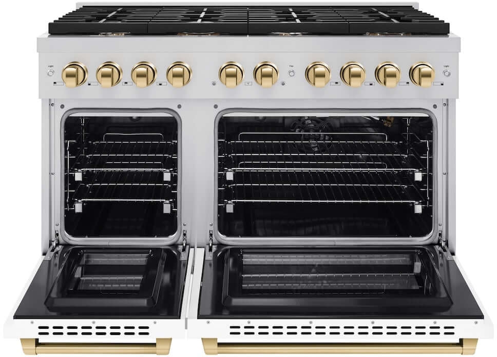 Zline SGRZWM48G Stainless Steel With White Matte Doors And Polishe...