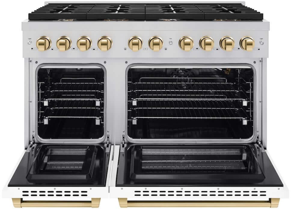 Zline SGRZWM48G Stainless Steel With White Matte Doors And Polishe...