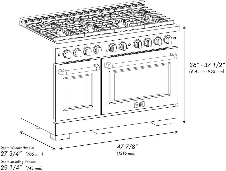 Zline SGRZWM48G Stainless Steel With White Matte Doors And Polishe...