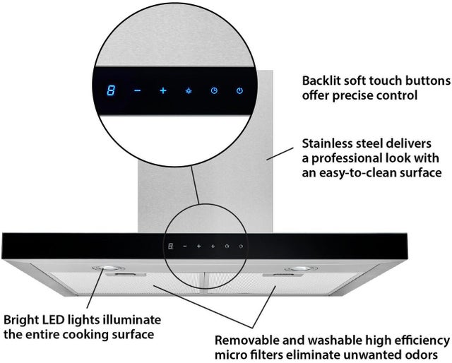 Broan BWT1304SS 30 Inch Convertible Wall-Mount T-Style Chimney Ran...