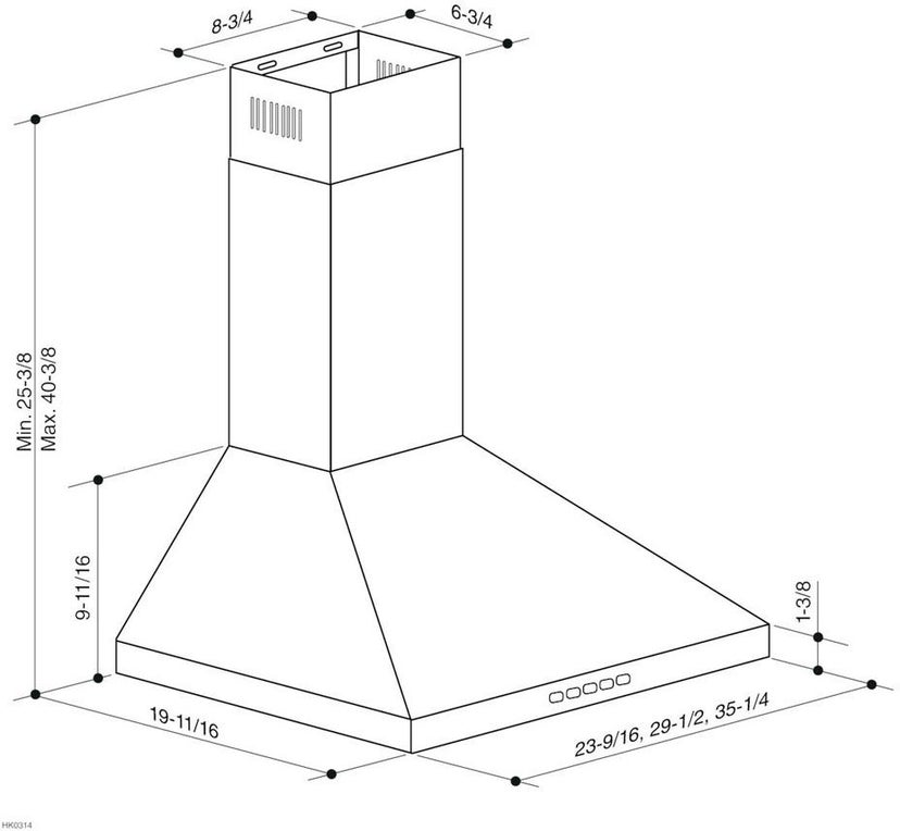 Broan BWP1364SS 36 Inch Convertible Wall-Mount Pyramidal Chimney R...