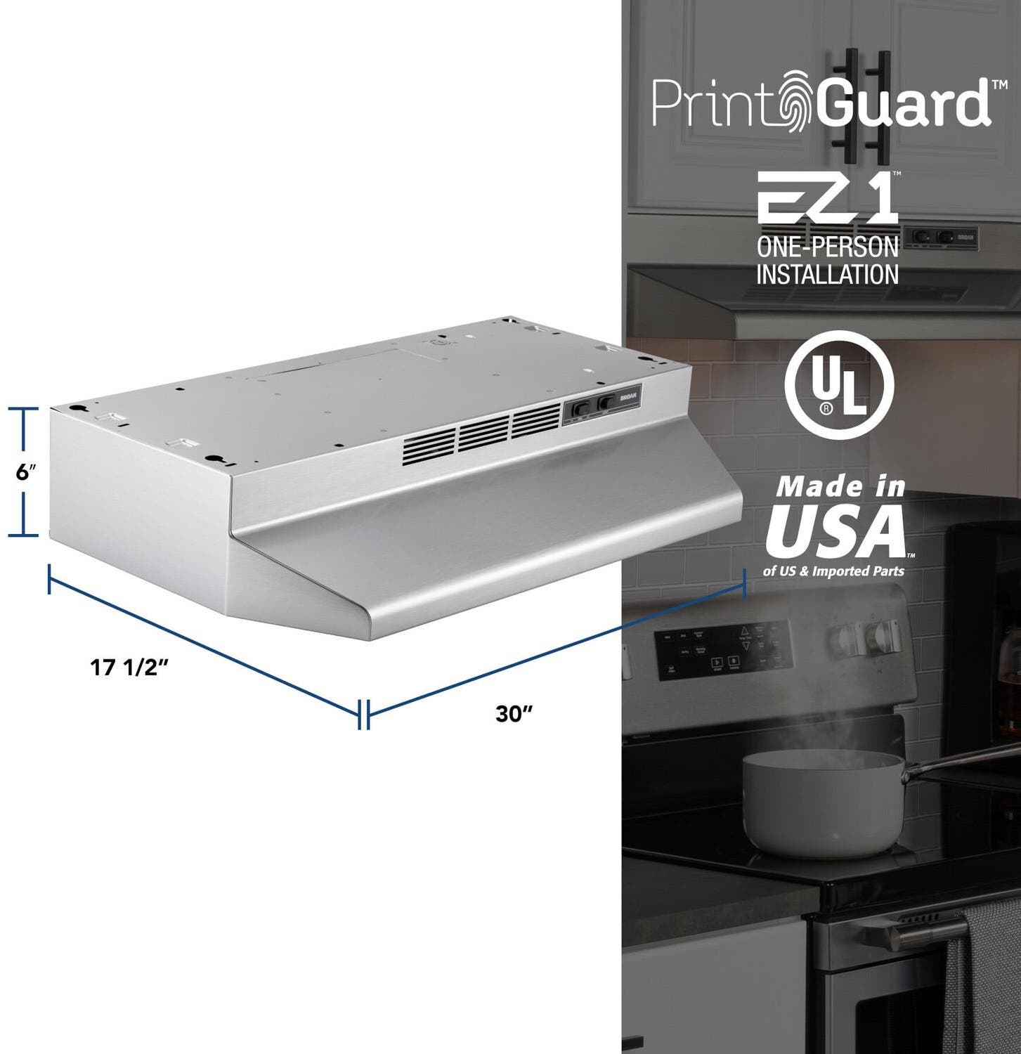 Broan BUEZ130SF Stainless Finish