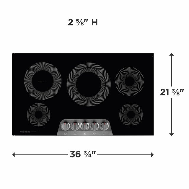 Frigidaire GCCE3670AD 36 Inch Electric Cooktop with 5 Elements, EvenTemp...