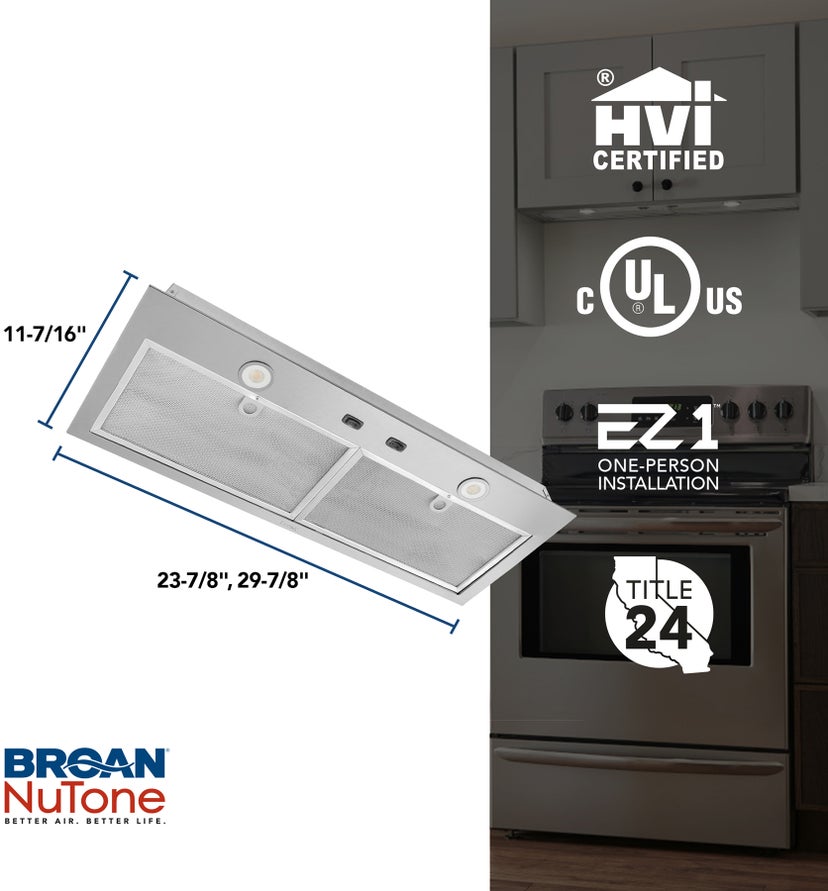 Broan BBN1243SS 24 Inch Built-In Power Pack Insert w/ Easy Install...