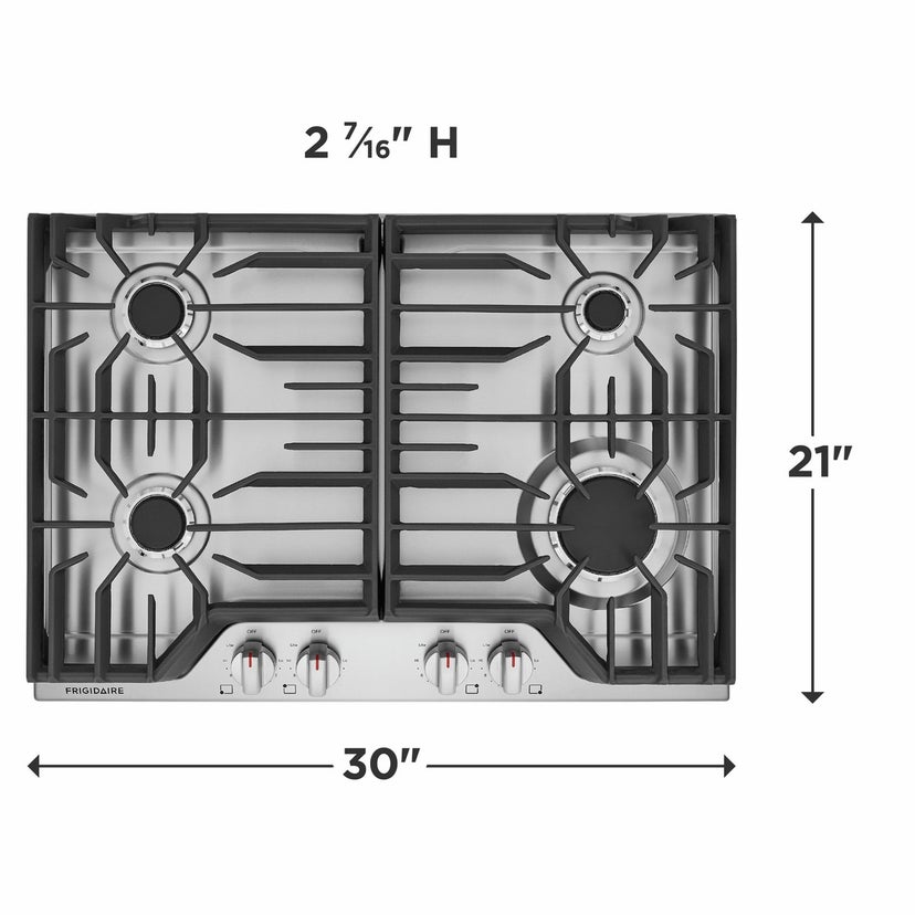 Frigidaire FCCG3027AS 30" Gas Cooktop: Stainless Steel