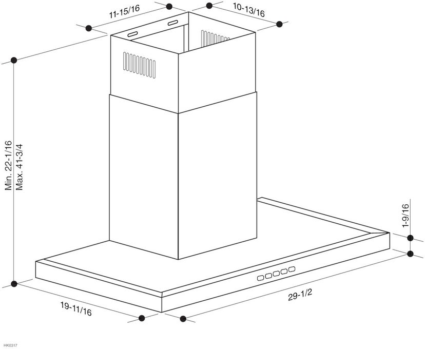 Broan BWT1304SS 30 Inch Convertible Wall-Mount T-Style Chimney Ran...