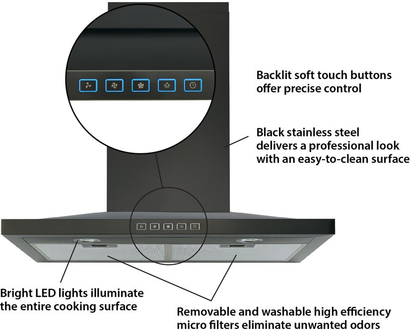 Broan BWS1304BLS 30 Inch Convertible Wall-Mount Low Profile Pyramid...