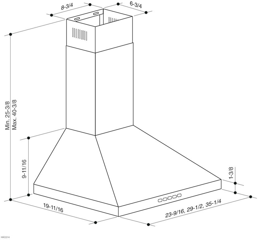 Broan BWP1364SS 36 Inch Convertible Wall-Mount Pyramidal Chimney R...