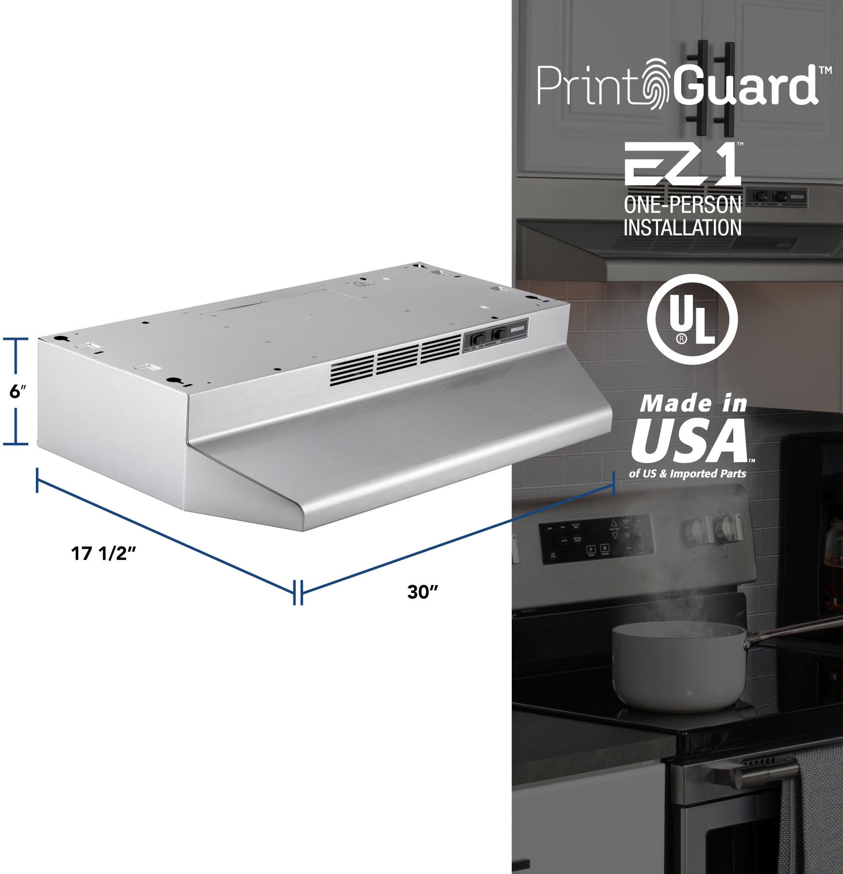 Broan BUEZ130SF Stainless Finish