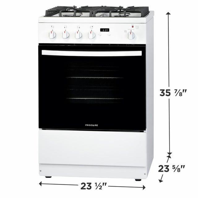 Frigidaire FFGH2422UW 24 Inch Front Control Freestanding Gas Range with ...