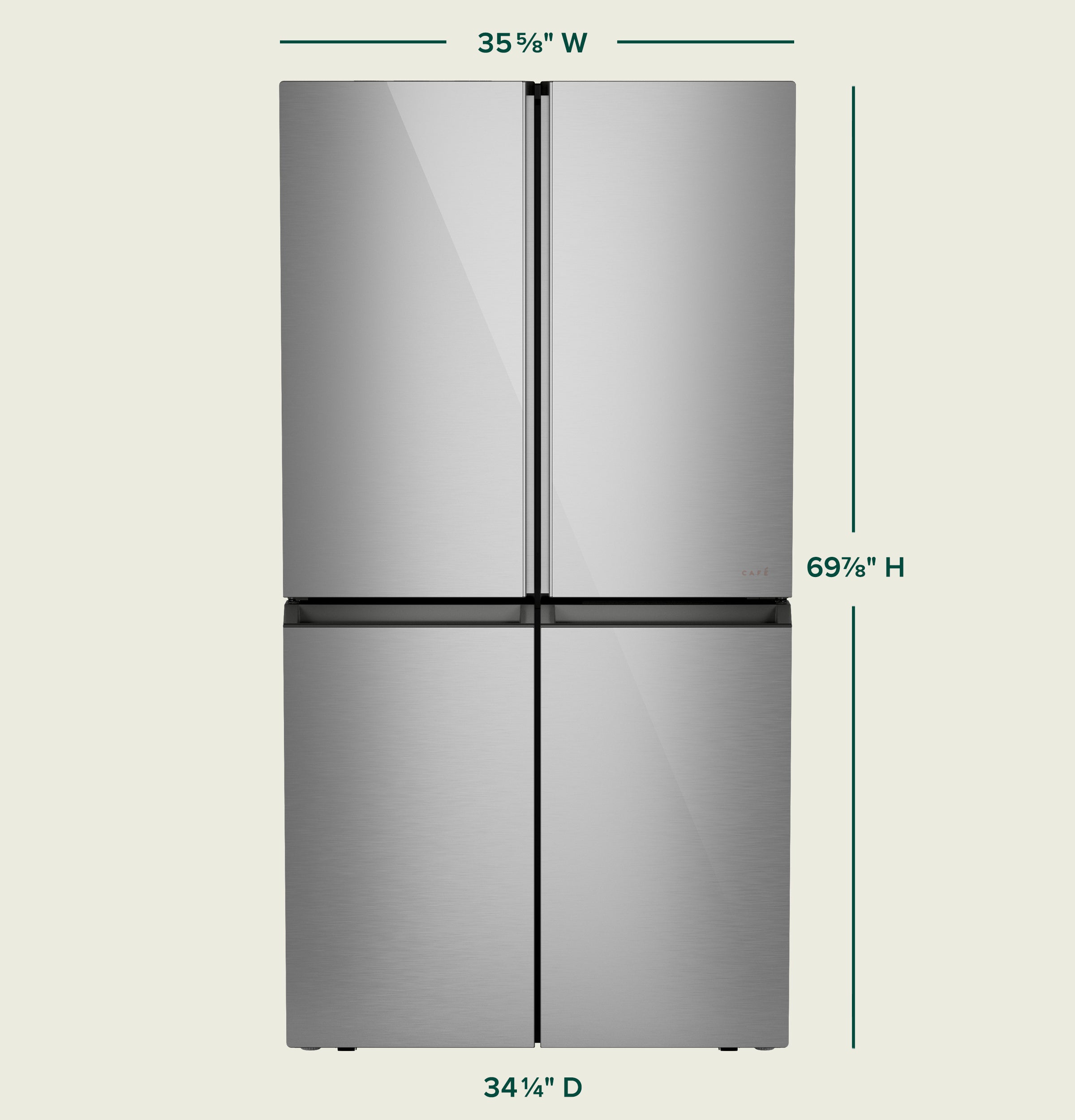 Cafe CAE28DM5TS5 36 Inch Freestanding French Quad Door Smart