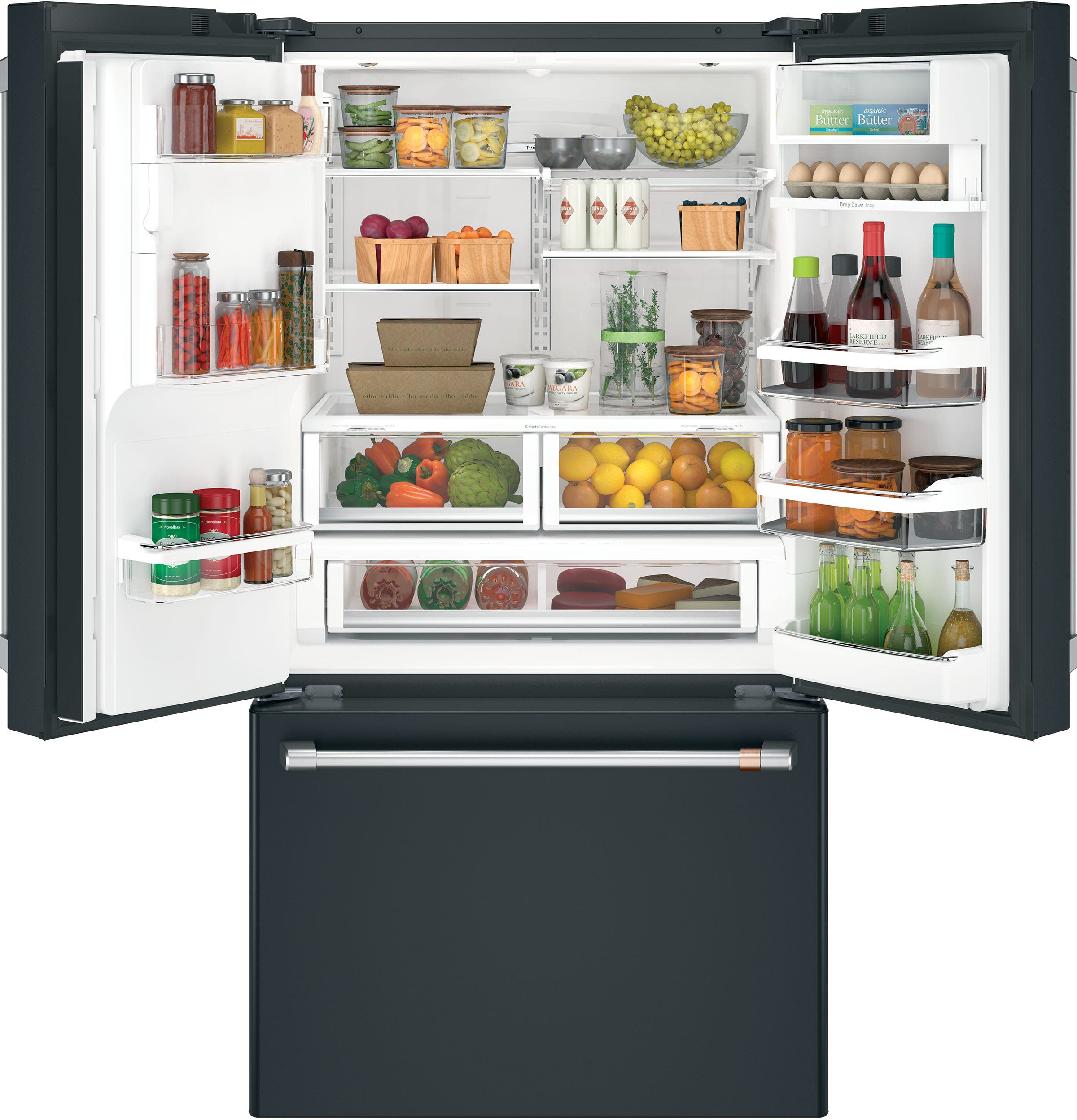 Cafe CFE28TP3MD1 Matte Black with Brushed Stainless Handles