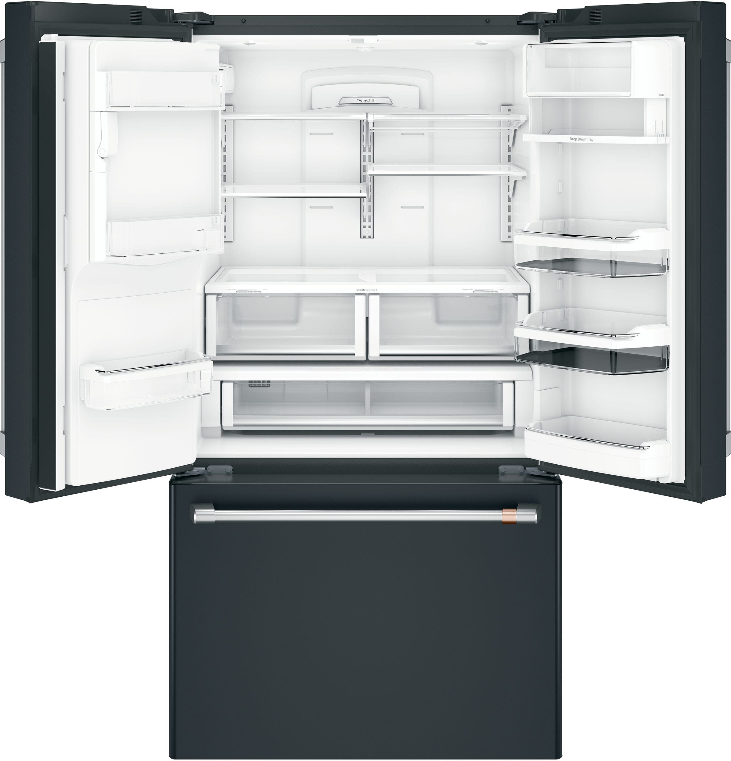 Cafe CFE28TP3MD1 Matte Black with Brushed Stainless Handles
