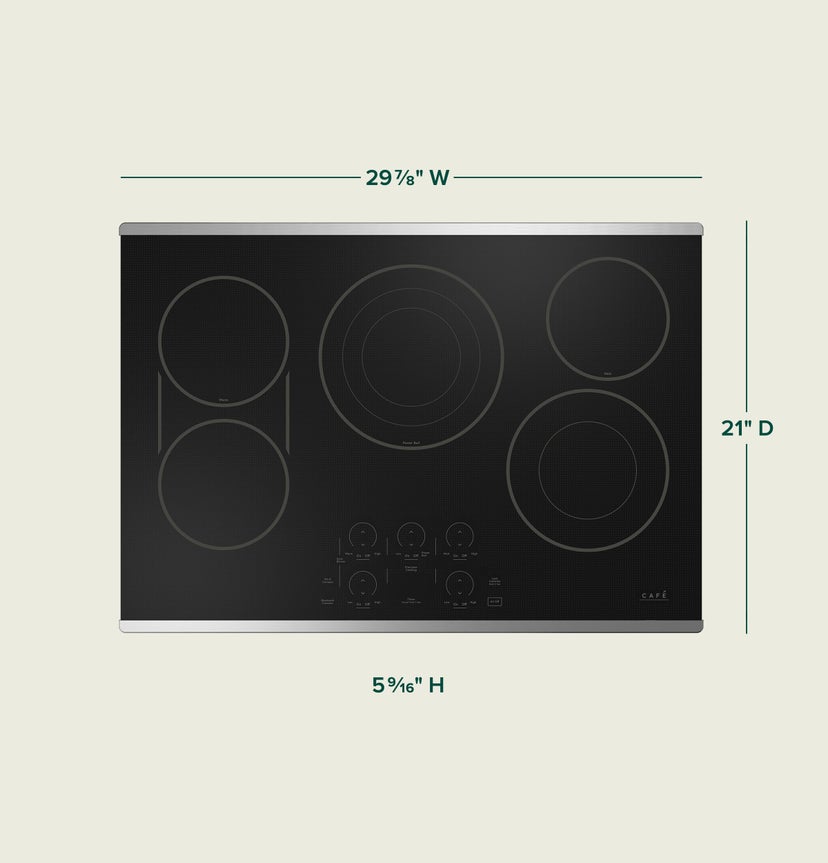 Cafe CEP90302TSS 30 Inch Electric Smart Cooktop with 5 Elements, Tr...