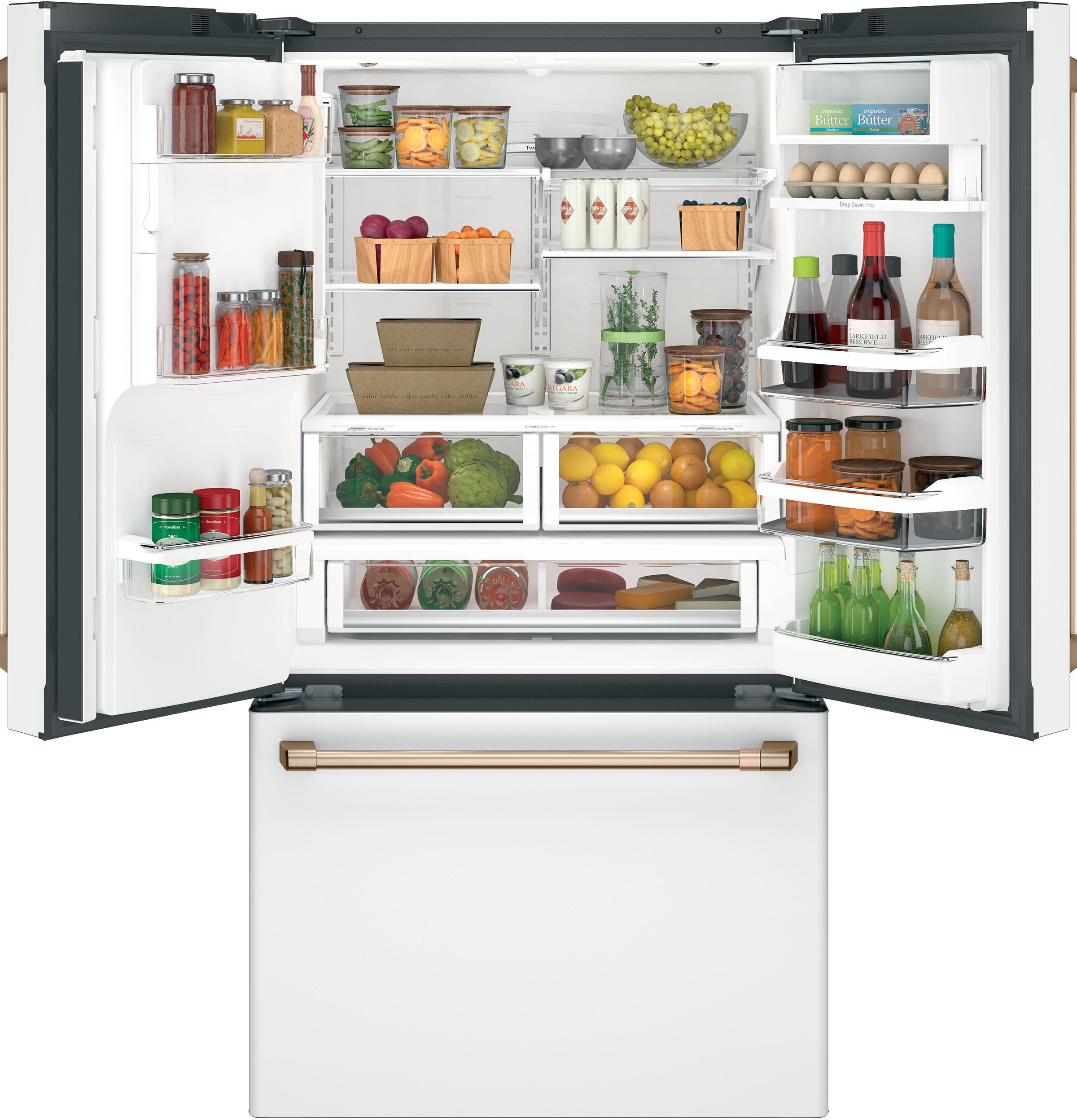 Cafe CFE28TP4MW2 Matte White with Brushed Bronze Handles
