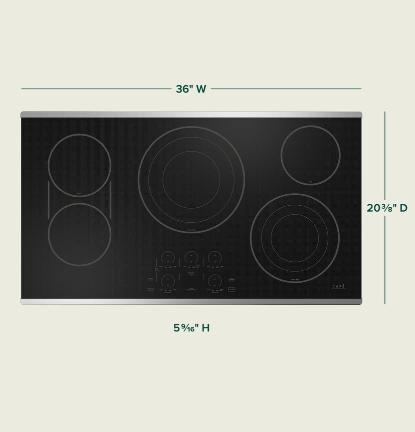 Cafe CEP90362TSS 36 Inch Smoothtop Electric Smart Cooktop with 5 Ra...