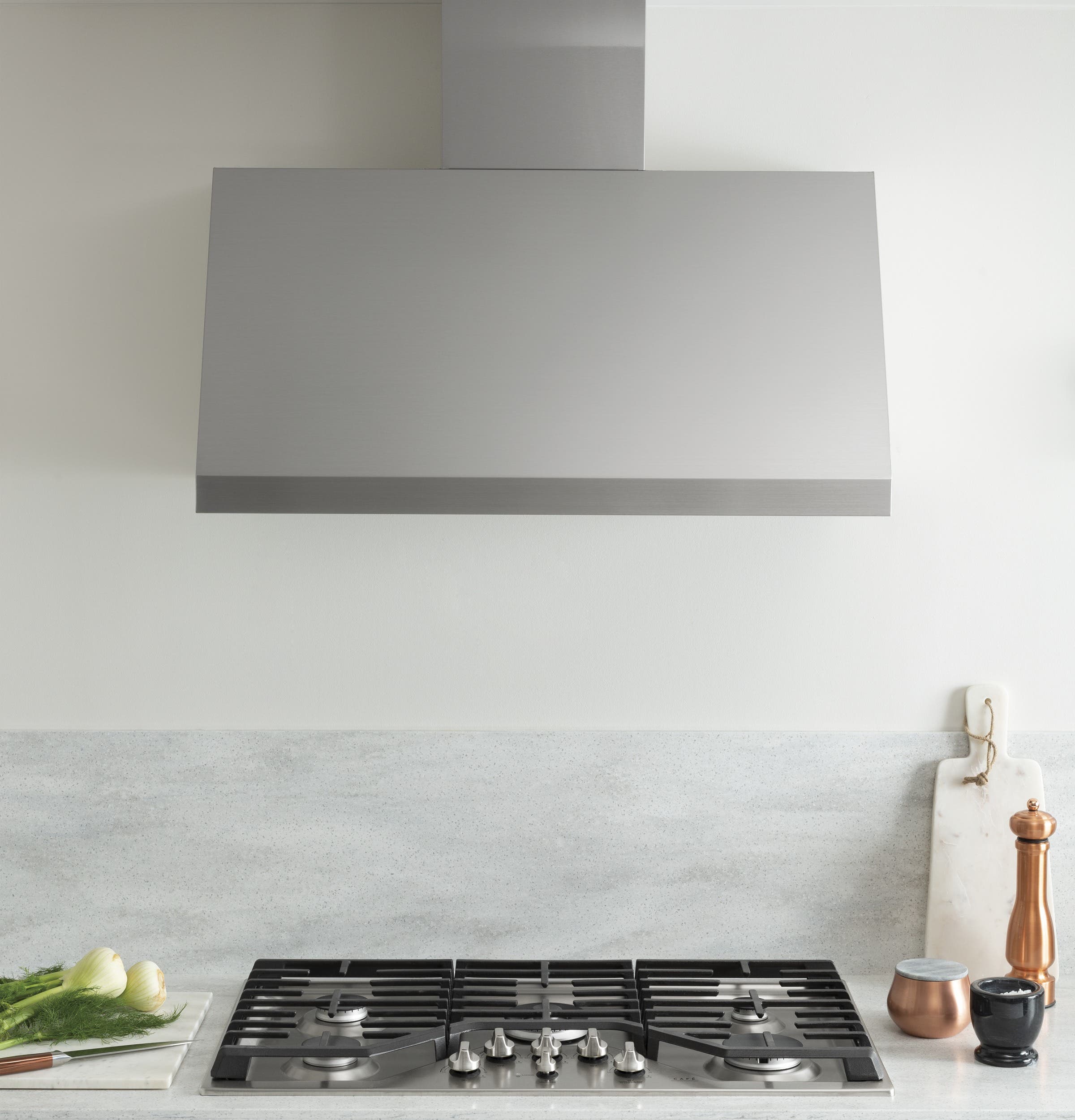 Cafe CGP95362MS1 Stainless Steel with Brushed Stainless Knobs