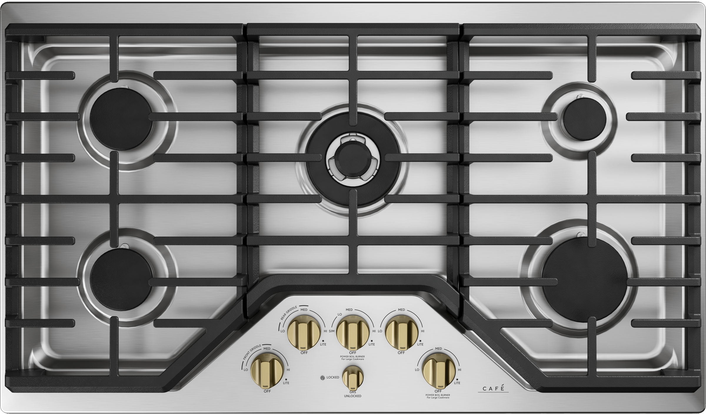 Cafe CGP95362MS1 36 Inch Gas Cooktop Stainless Steel | Plesser's