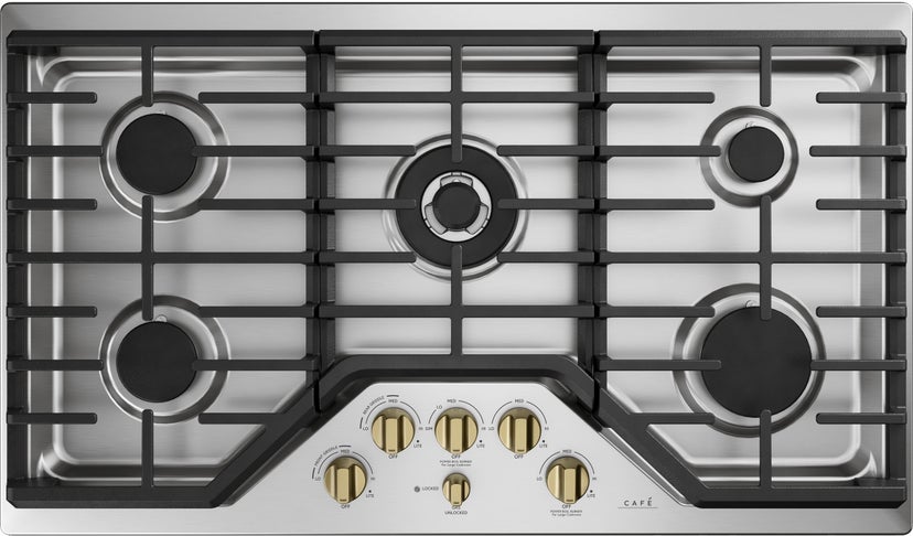 Cafe CGP95362MS1 36 Inch Gas Cooktop with 5 Sealed Burners, Dishwas...