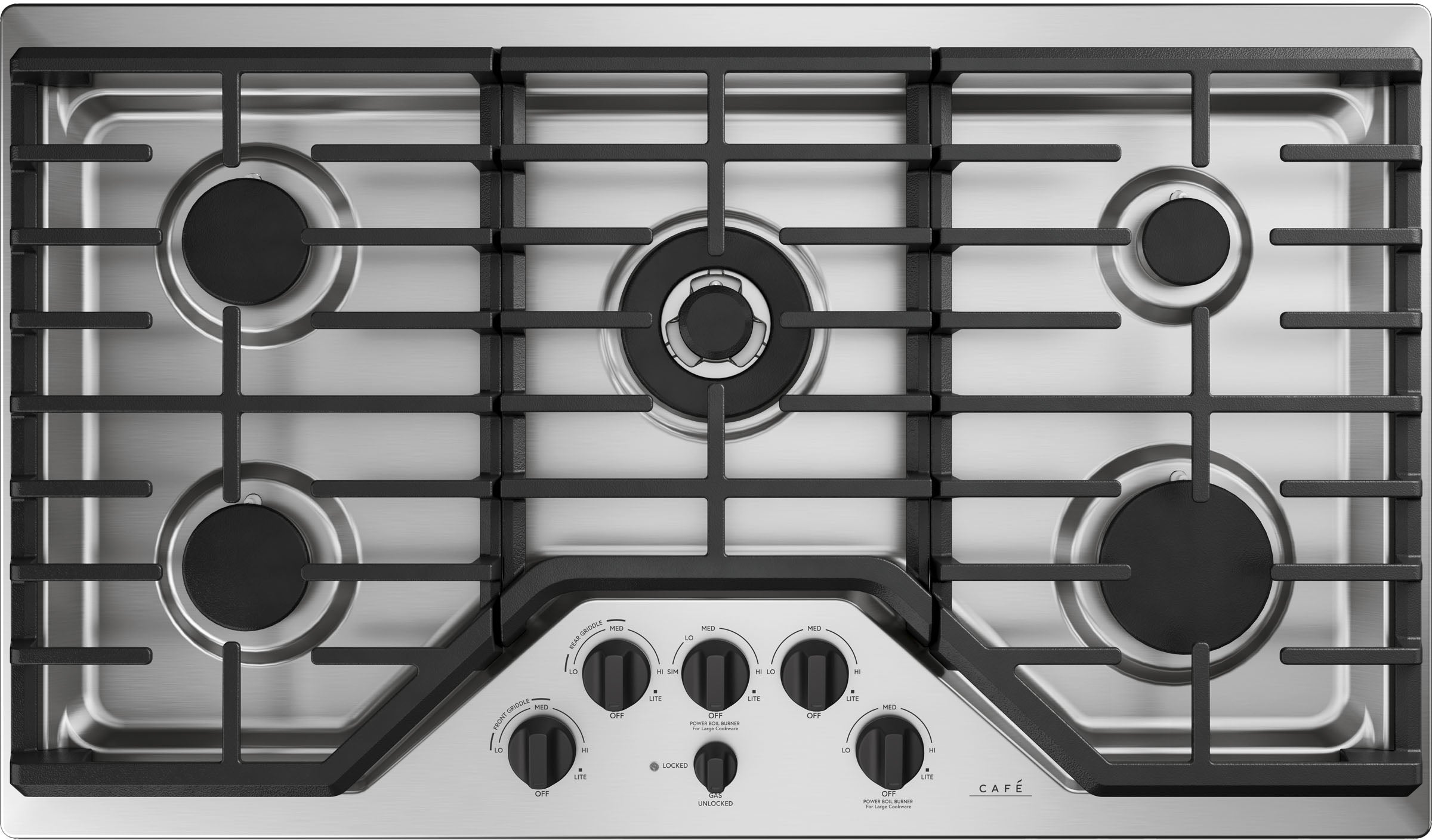 Cafe CGP95362MS1 36 Inch Gas Cooktop Stainless Steel | Plesser's