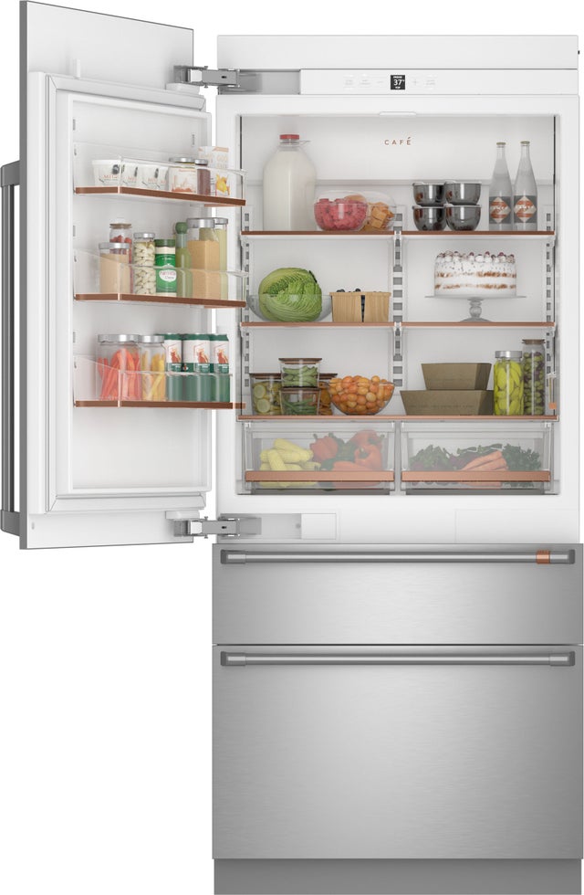 Cafe CIC36LP2VS1 36 Inch Built-In Smart Bottom Freezer Refrigerator...