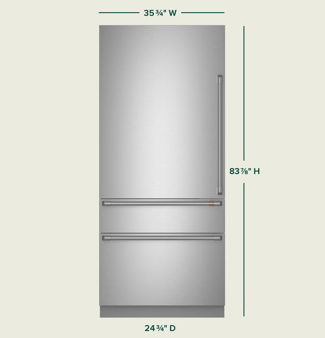 Cafe CIC36LP2VS1 36 Inch Built-In Smart Bottom Freezer Refrigerator...