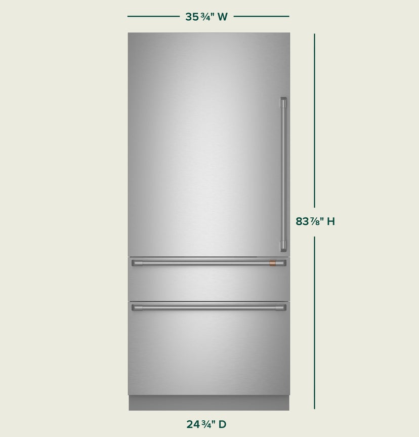 Cafe CIC36LP2VS1 36 Inch Built-In Smart Bottom Freezer Refrigerator...