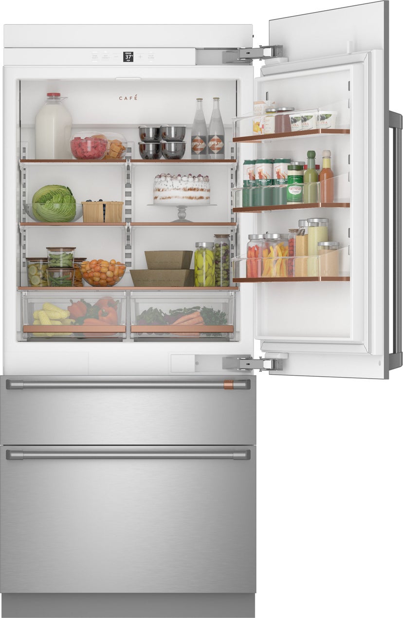 Cafe CIC36RP2VS1 36 Inch Built-In Smart Bottom Freezer Refrigerator...