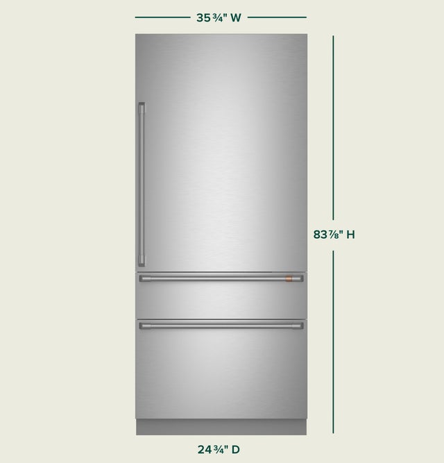 Cafe CIC36RP2VS1 36 Inch Built-In Smart Bottom Freezer Refrigerator...