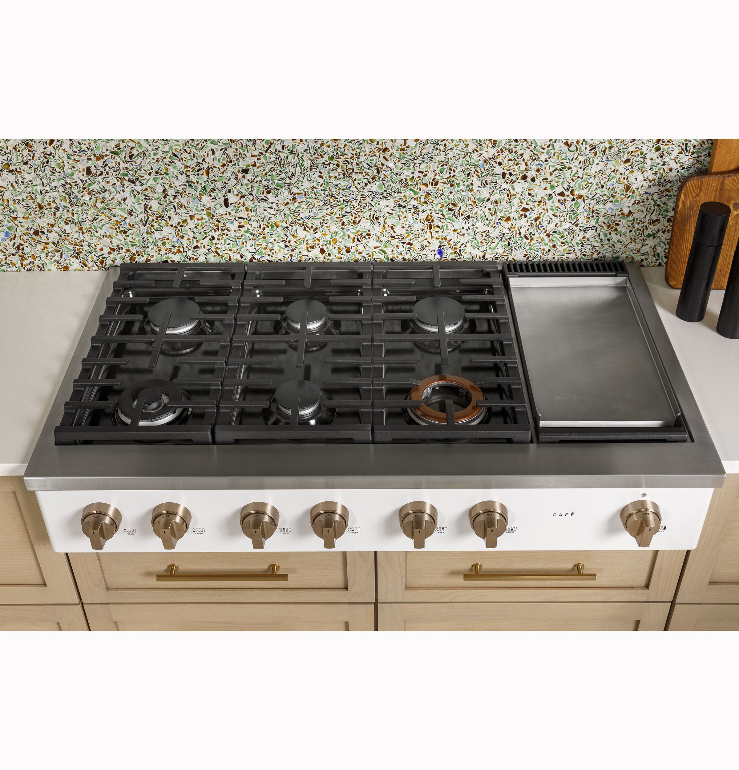 Cafe CGU486P4TW2 48 Inch Commercial-Style Gas Rangetop Matte White