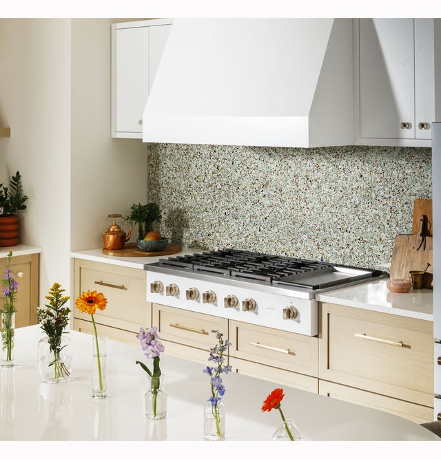 Cafe CGU486P4TW2 48 Inch Commercial-Style Gas Rangetop with 6 Seale...