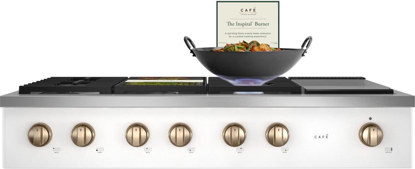 Cafe CGU486P4TW2 48 Inch Commercial-Style Gas Rangetop with 6 Seale...