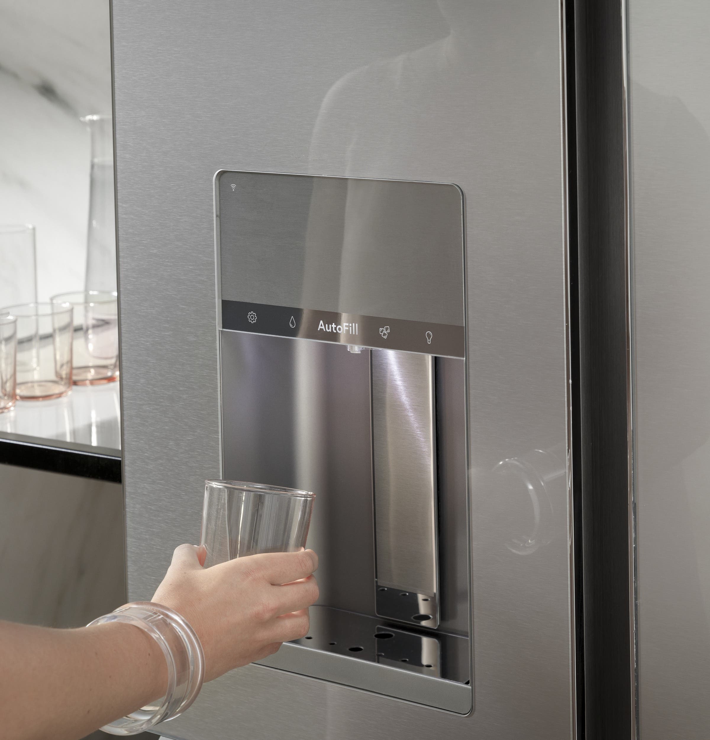 Cafe CVE28DM5NS5 Platinum Glass