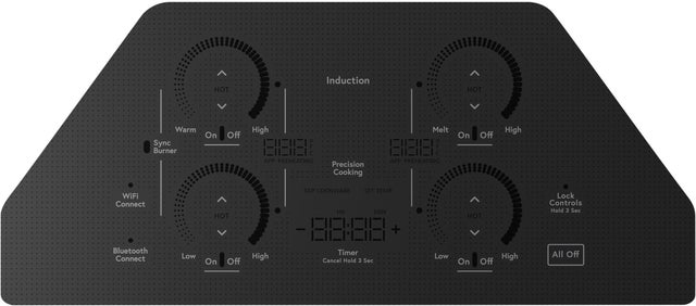 Cafe CHP90301TBB 30 Inch Induction Cooktop With 4 Elements: Black