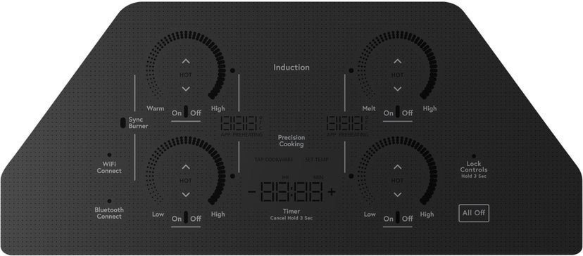 Cafe CHP90301TBB 30 Inch Induction Cooktop With 4 Elements: Black